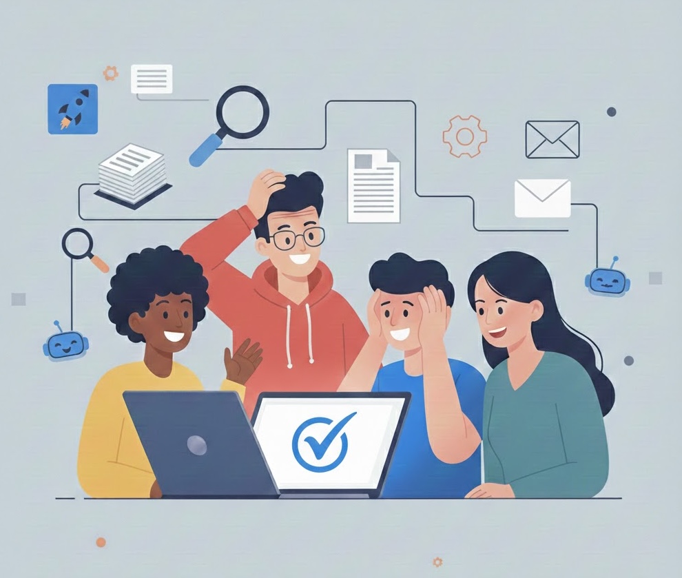 Illustration showing how Applyology simplifies job applications