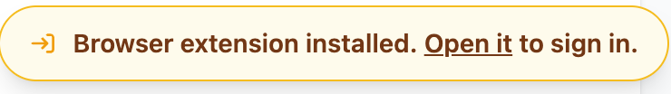 Applyology dashboard status indicator reading "Browser extension installed. Open it to sign in."